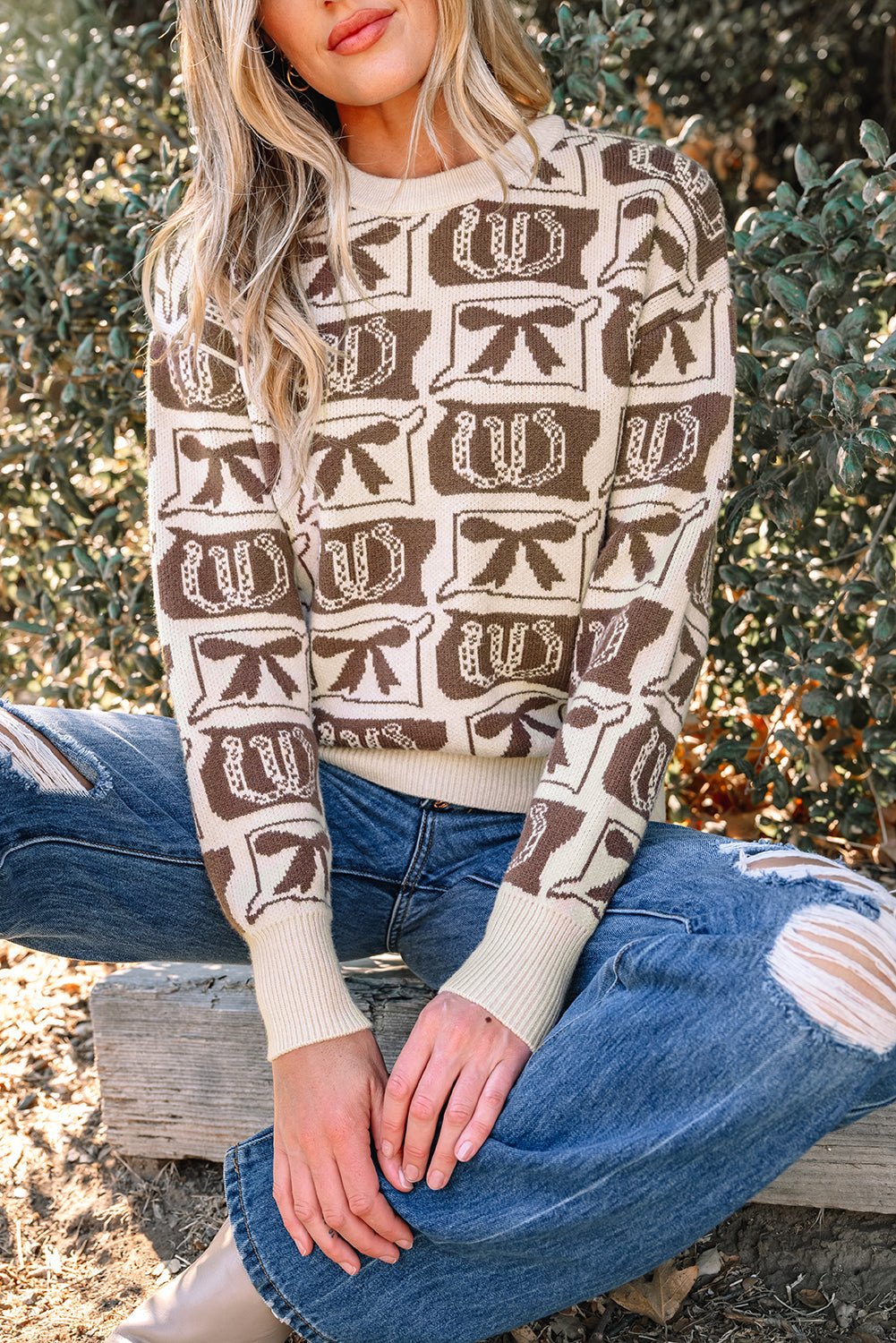 Sofia Western Fashion Print Sweater - Rustic Avenue