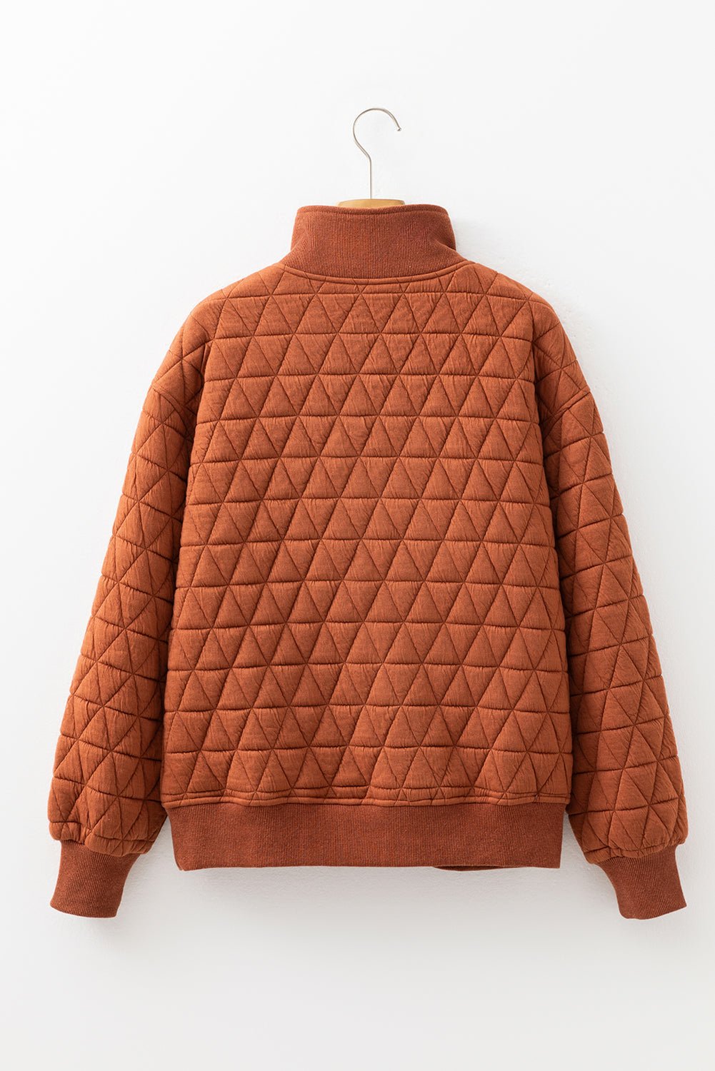 Yavita Half Zipped Loose Sweatshirt - Rustic Avenue