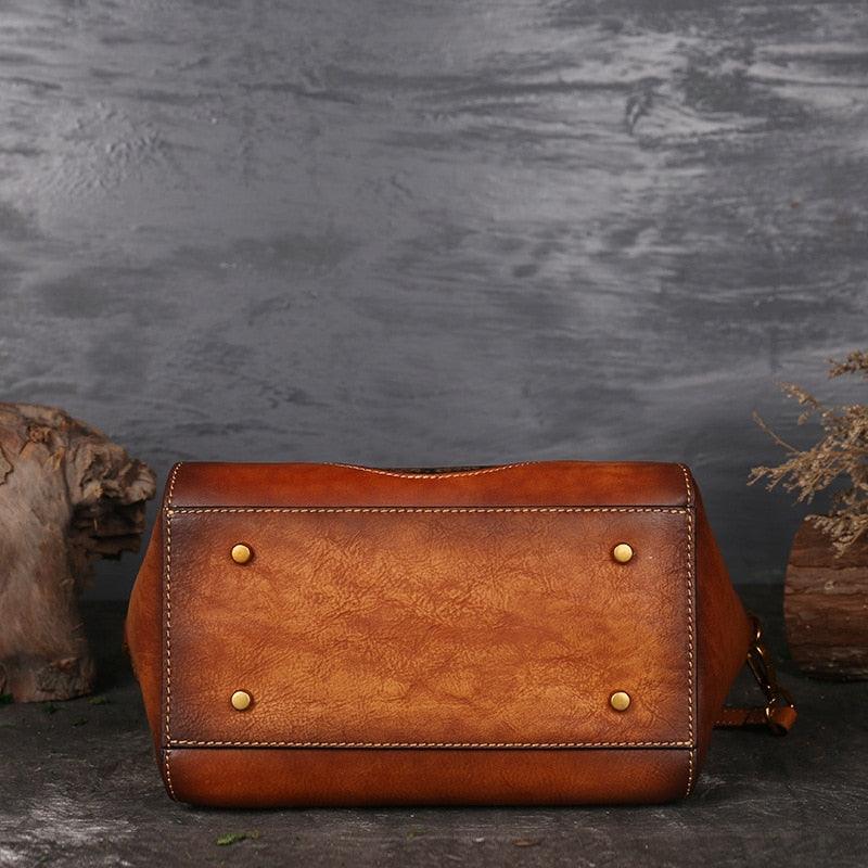Mandala Embossed Leather Shoulder Bag - Rustic Avenue