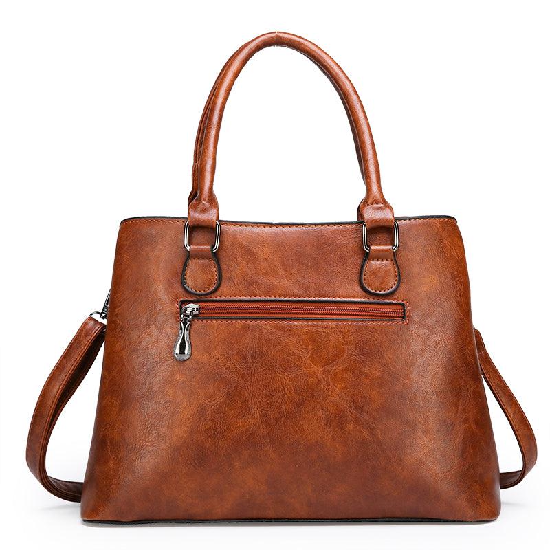 Luxury 3 Piece Leather Tote Set | Genuine Leather Cowgirl Shoulder Bag & Clutch - Rustic Avenue