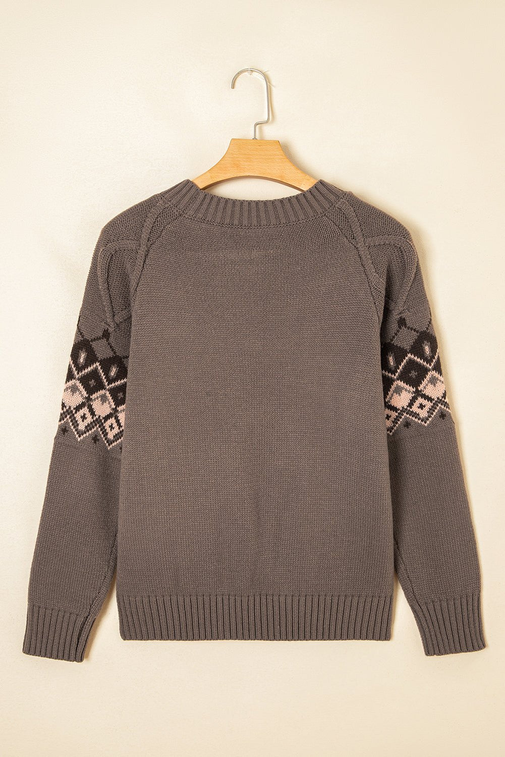 Alana Western Geometric Patterned Crew Neck Knitted Sweater - Rustic Avenue