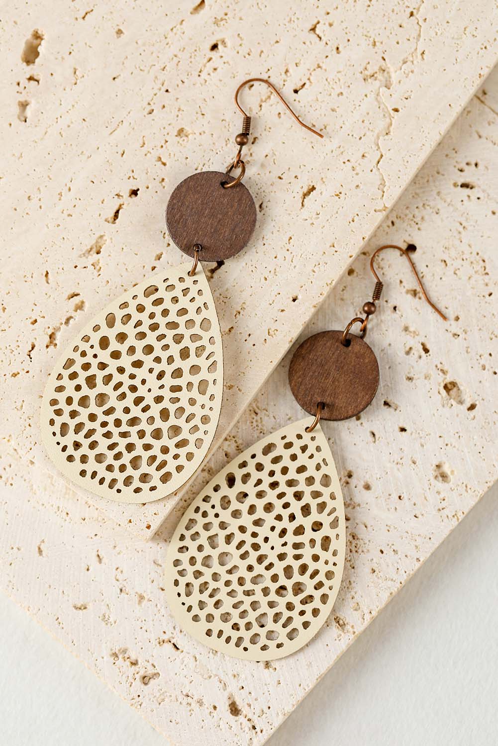 Cut - Out Water Drop Hook Earrings - Rustic Avenue