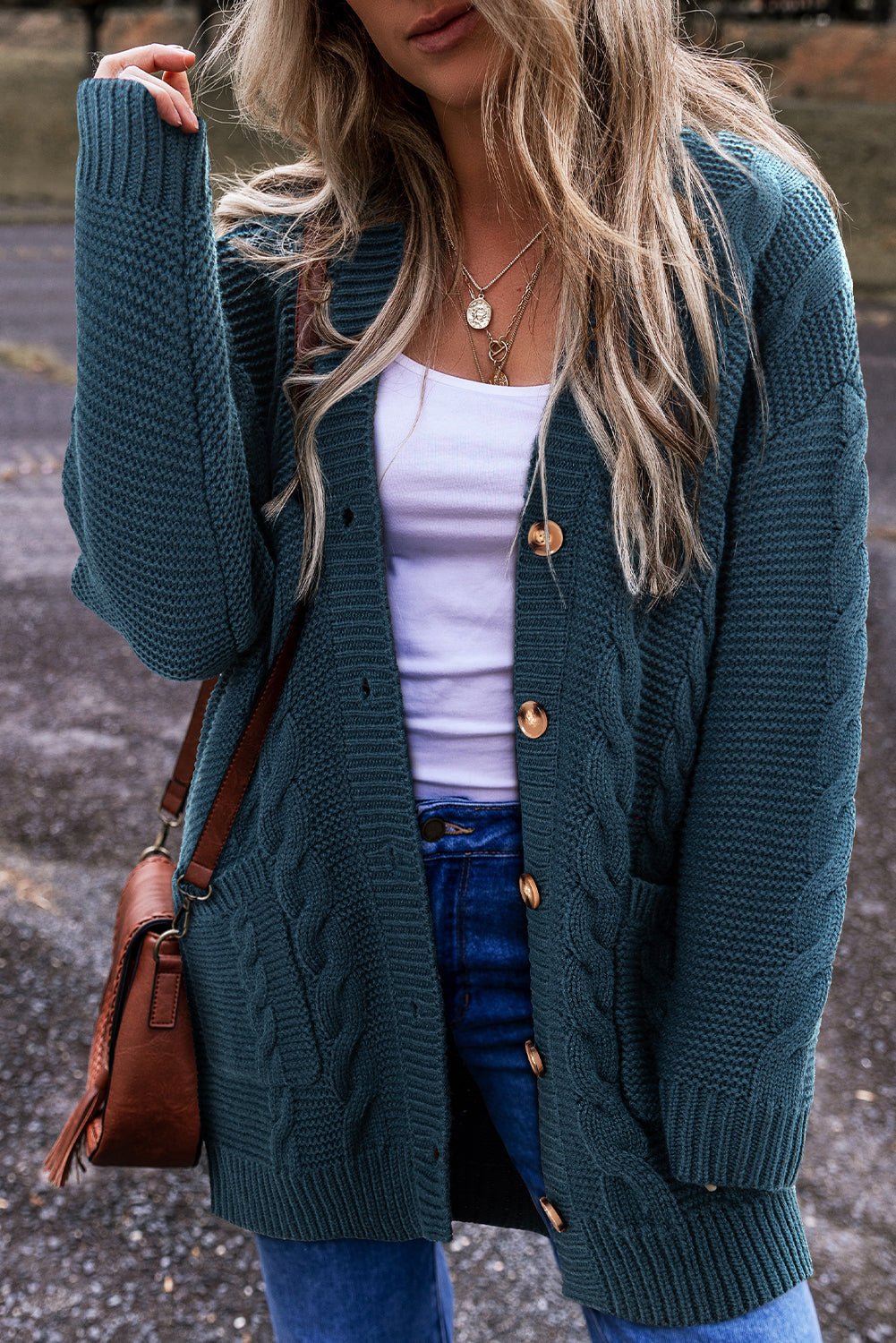 Gianna Knit Front Baggy Cardigan - Rustic Avenue
