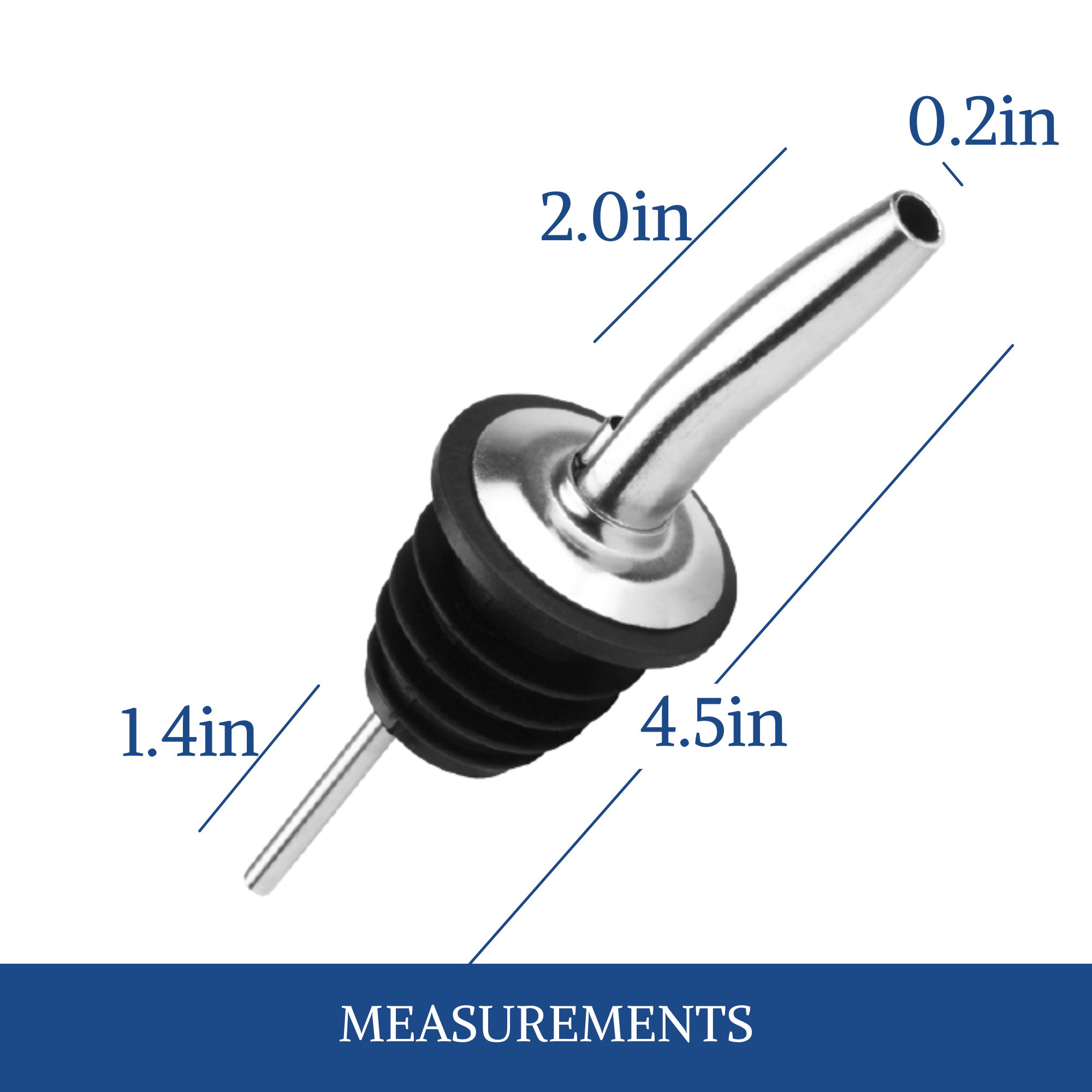 12 Pack Stainless Steel Classic Bottle Pourers - Rustic Avenue