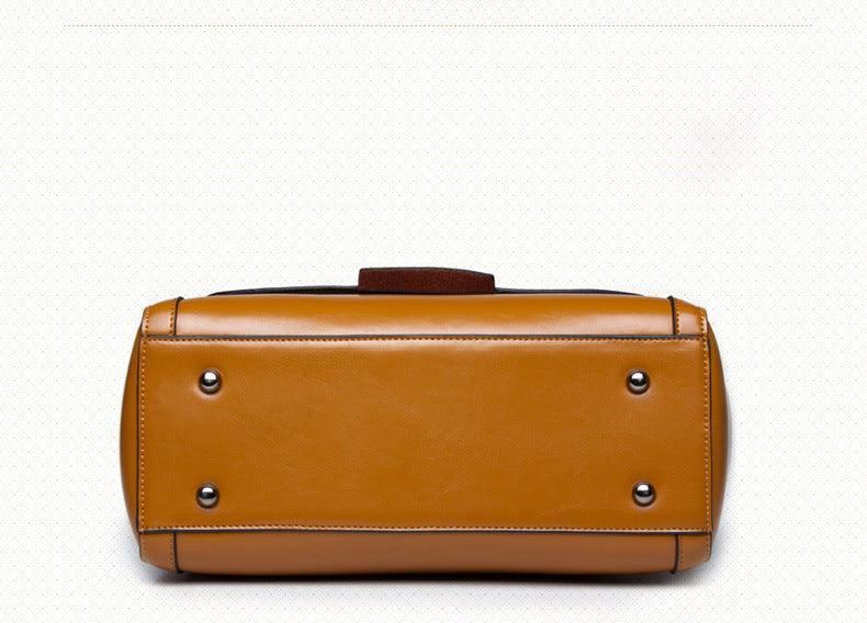 Luxury Genuine Leather Fashion Handbag for Cowgirls - Premium Black & Retro Brown - Rustic Avenue