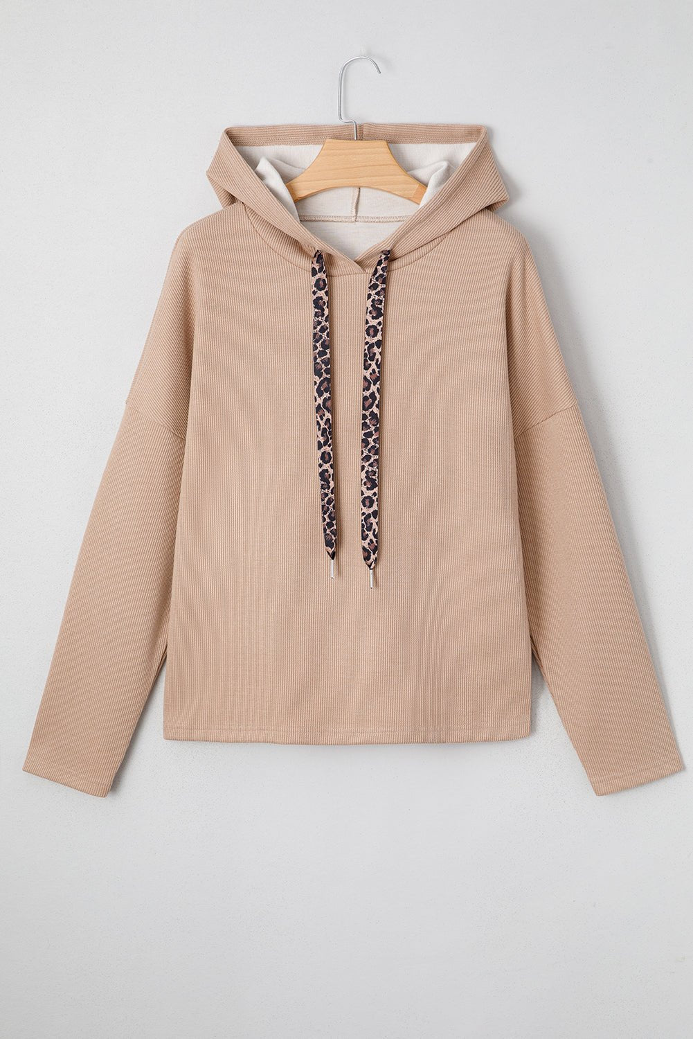 Elodie Textured Drawstring Baggy Hoodie - Rustic Avenue