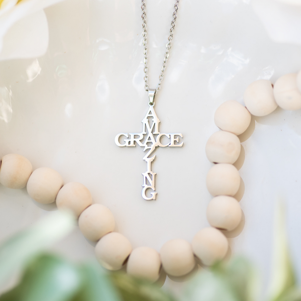 Amazing Grace Cross Necklace