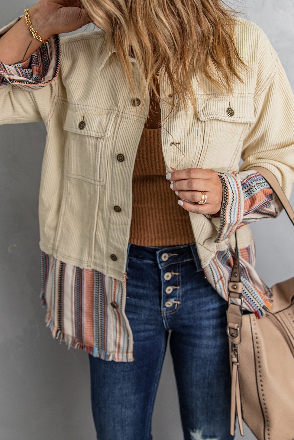Lyla Button Up Corduroy Jacket - Rustic Avenue