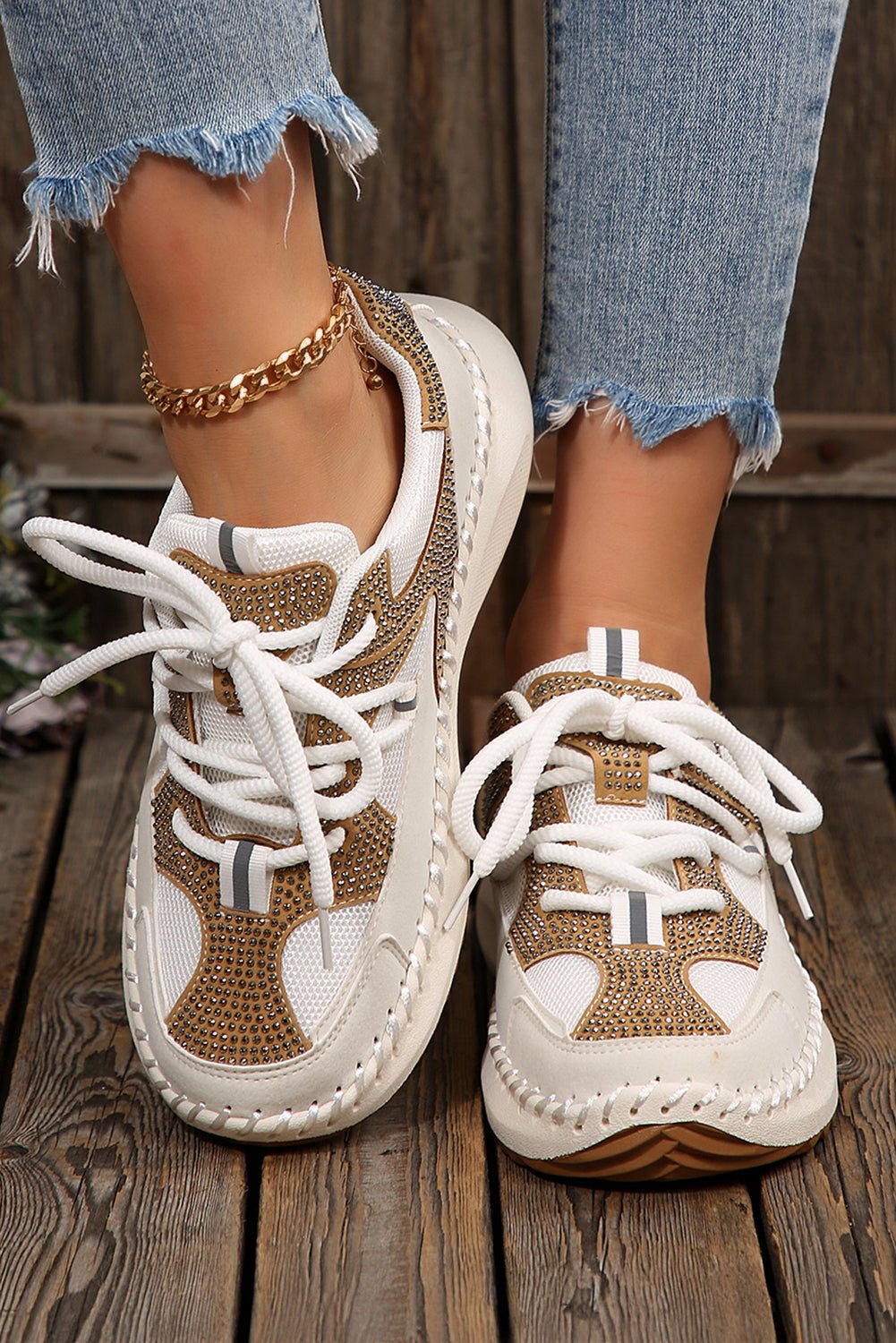 Abigail Lace Up Breathable Sneakers - Rustic Avenue
