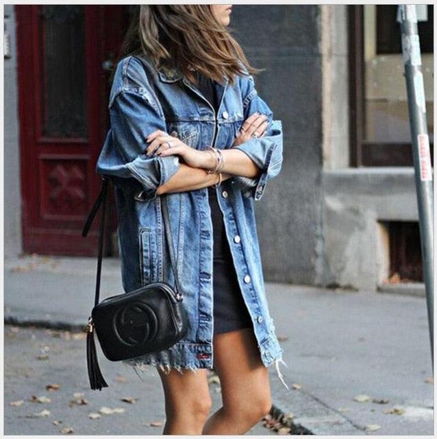 Cowgirl Chic Boyfriend Denim Jacket | Distressed & Stylish Western Outerwear - Rustic Avenue