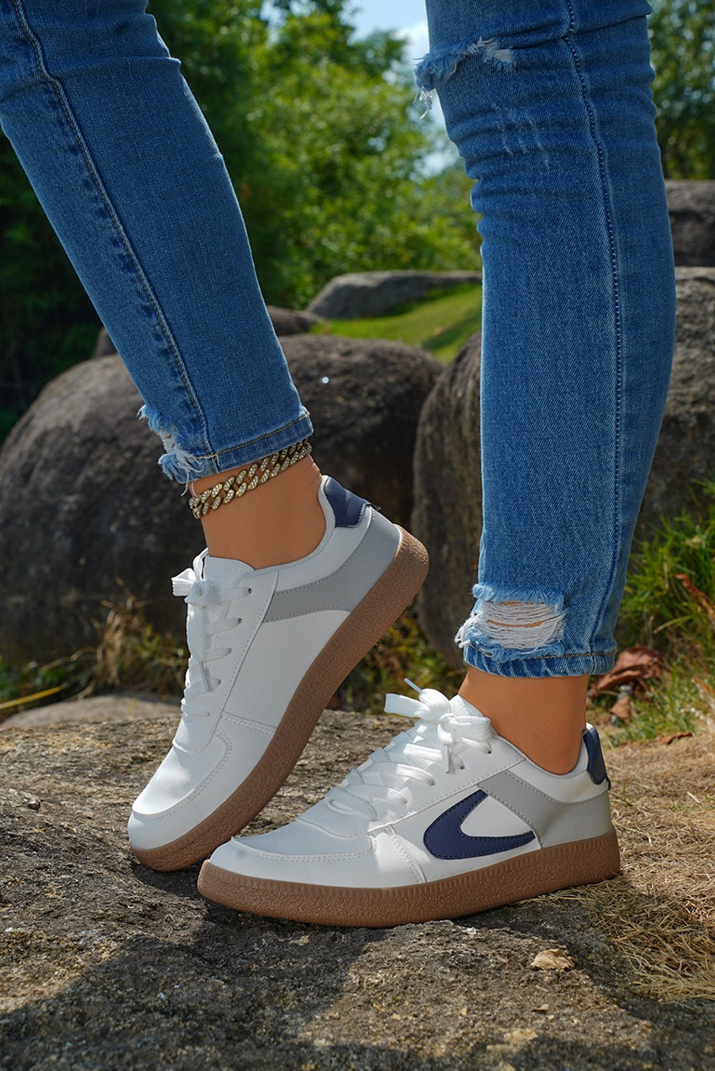 Elizabeth Leather Lace Up Sneakers - Rustic Avenue