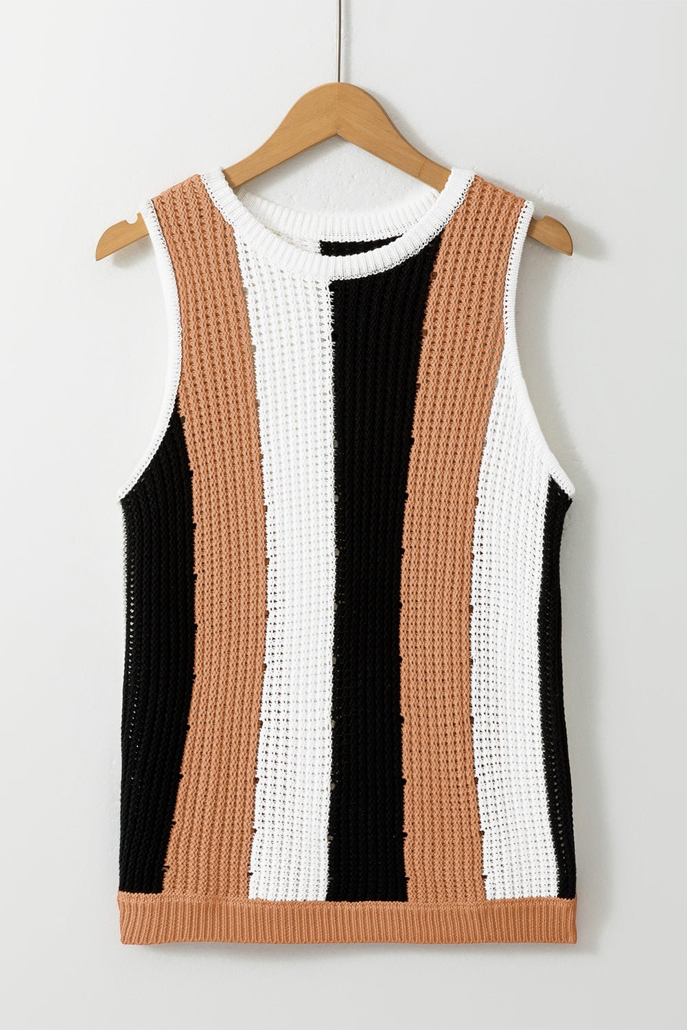 Juliette Block Sleeveless Knitted Sweater - Rustic Avenue