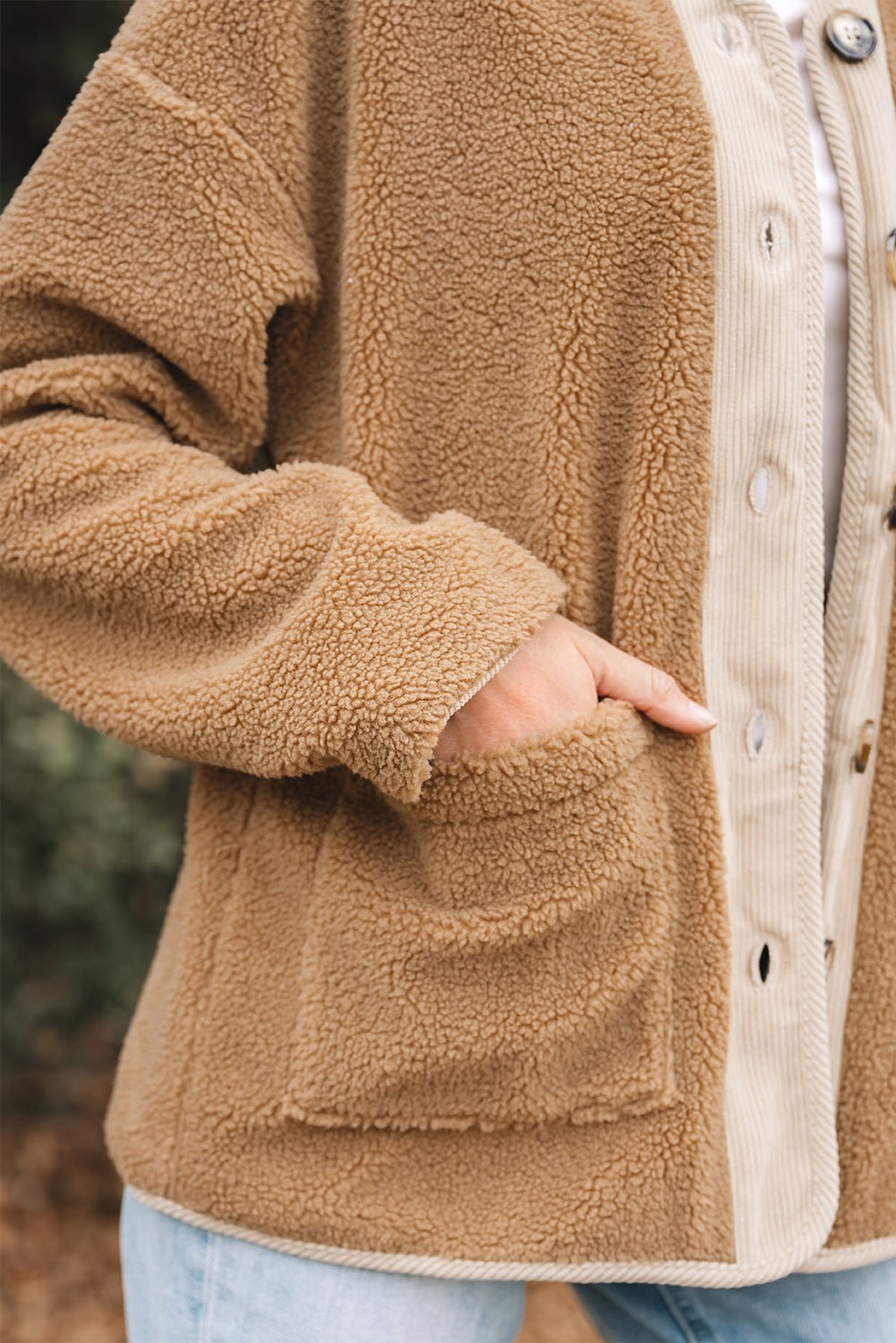 Lilisha Corduroy Edge Patchwork Jacket - Rustic Avenue
