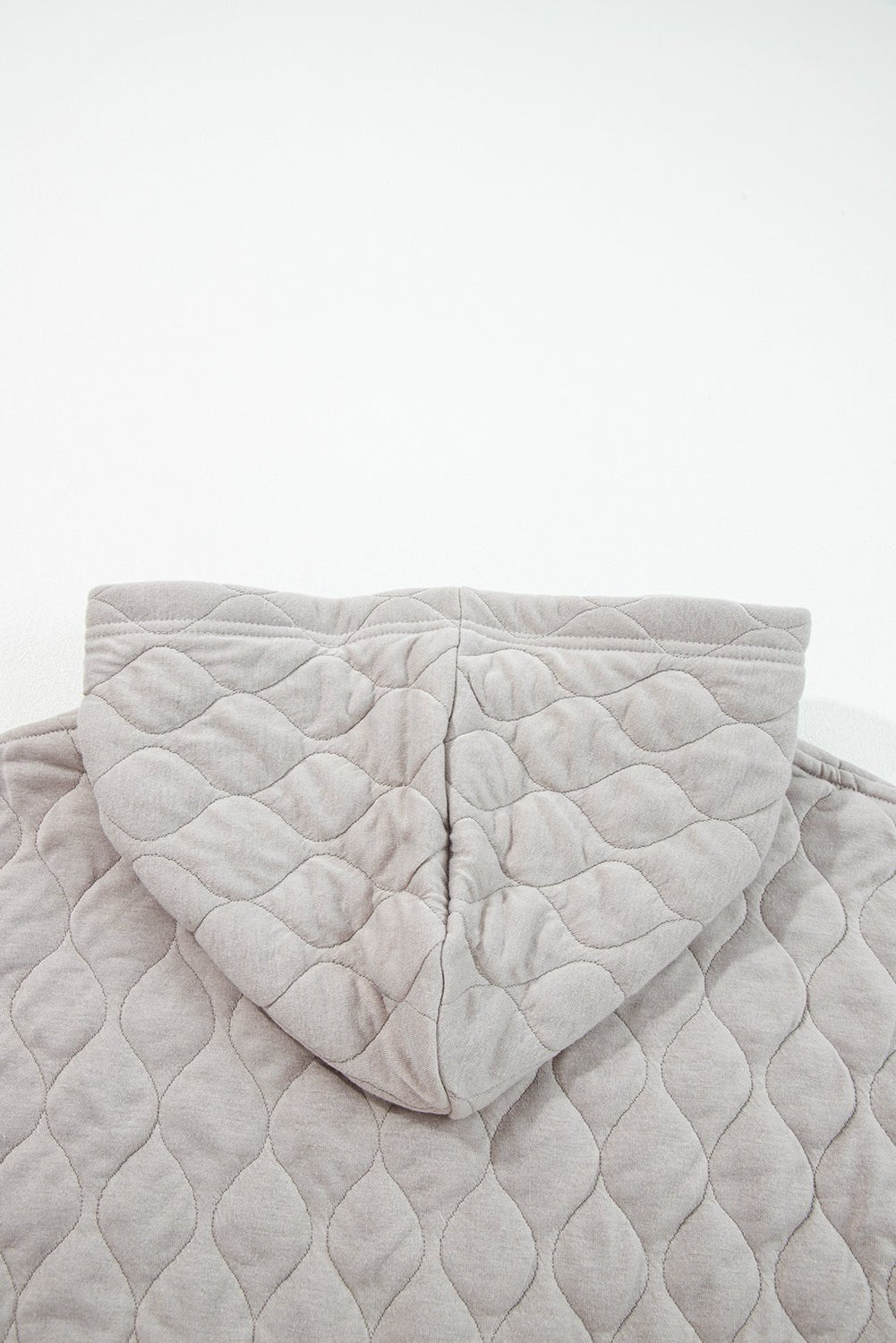 Gray Quilted Quarter Zip Plus Size Hoodie - Rustic Avenue