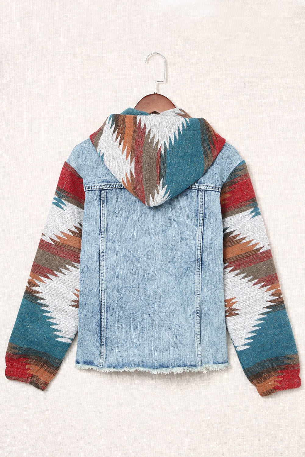 Emily Print Frayed Hem Jacket - Rustic Avenue