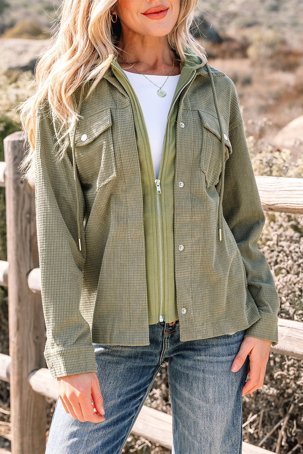 Undine Knit Textured Hooded Jacket - Rustic Avenue