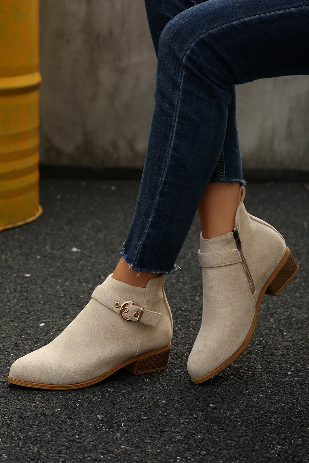 Eleanor Chunky Heel Suede Boots - Rustic Avenue