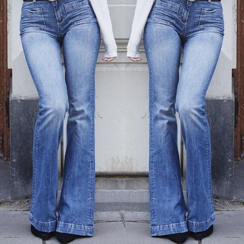 Cowgirl Chic Wide Flare Jeans - Stylish Denim Flare Pants for Trendy Women - Rustic Avenue