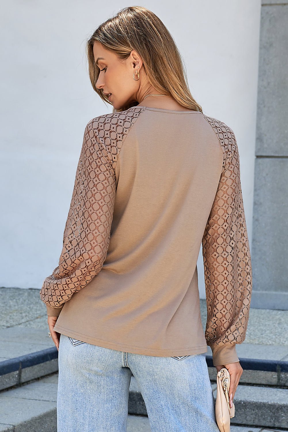Christina Raglan Sleeve Pleated Top - Rustic Avenue