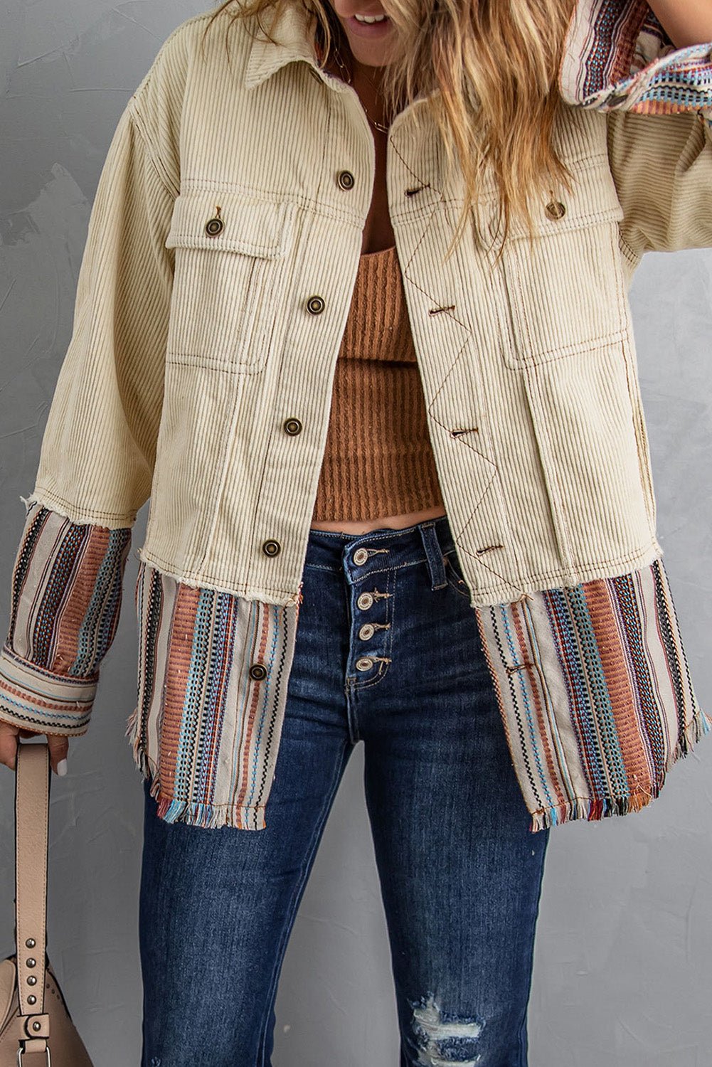 Lyla Button Up Corduroy Jacket - Rustic Avenue