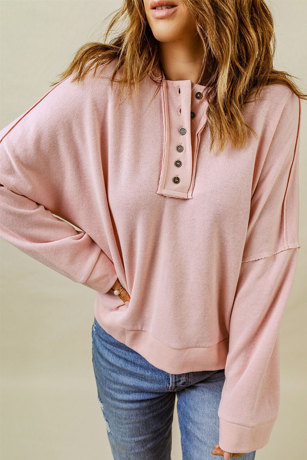 Ellanaya Solid Patchwork Trim Hoodie - Rustic Avenue