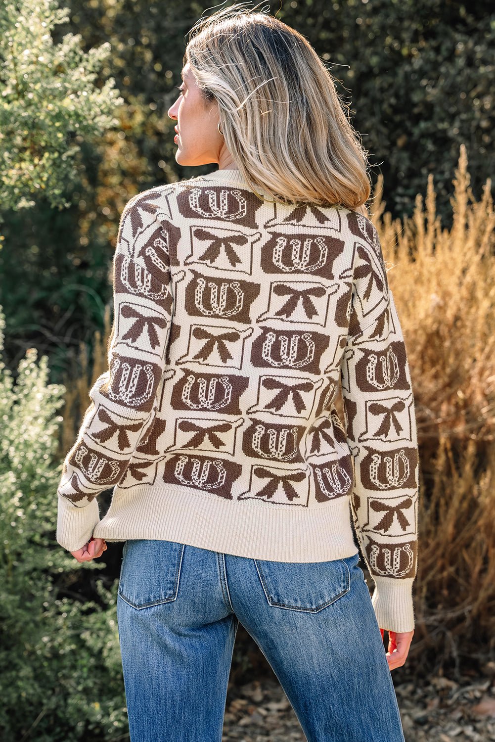 Sofia Western Fashion Print Sweater - Rustic Avenue