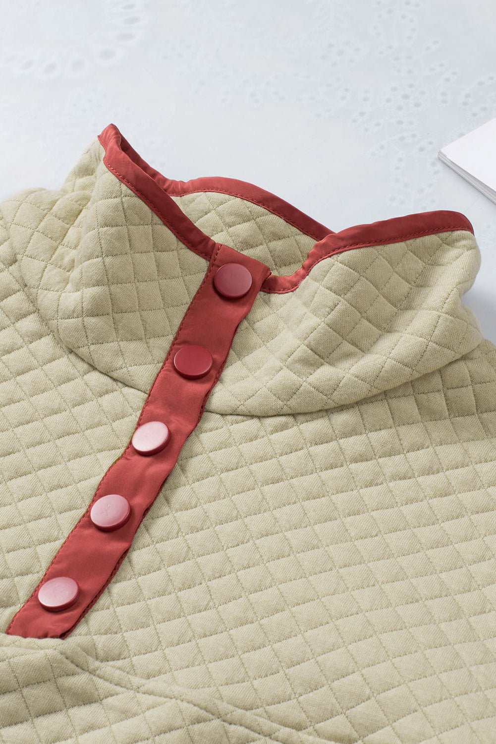 Maisie Binding Snap Geometric Pullover - Rustic Avenue