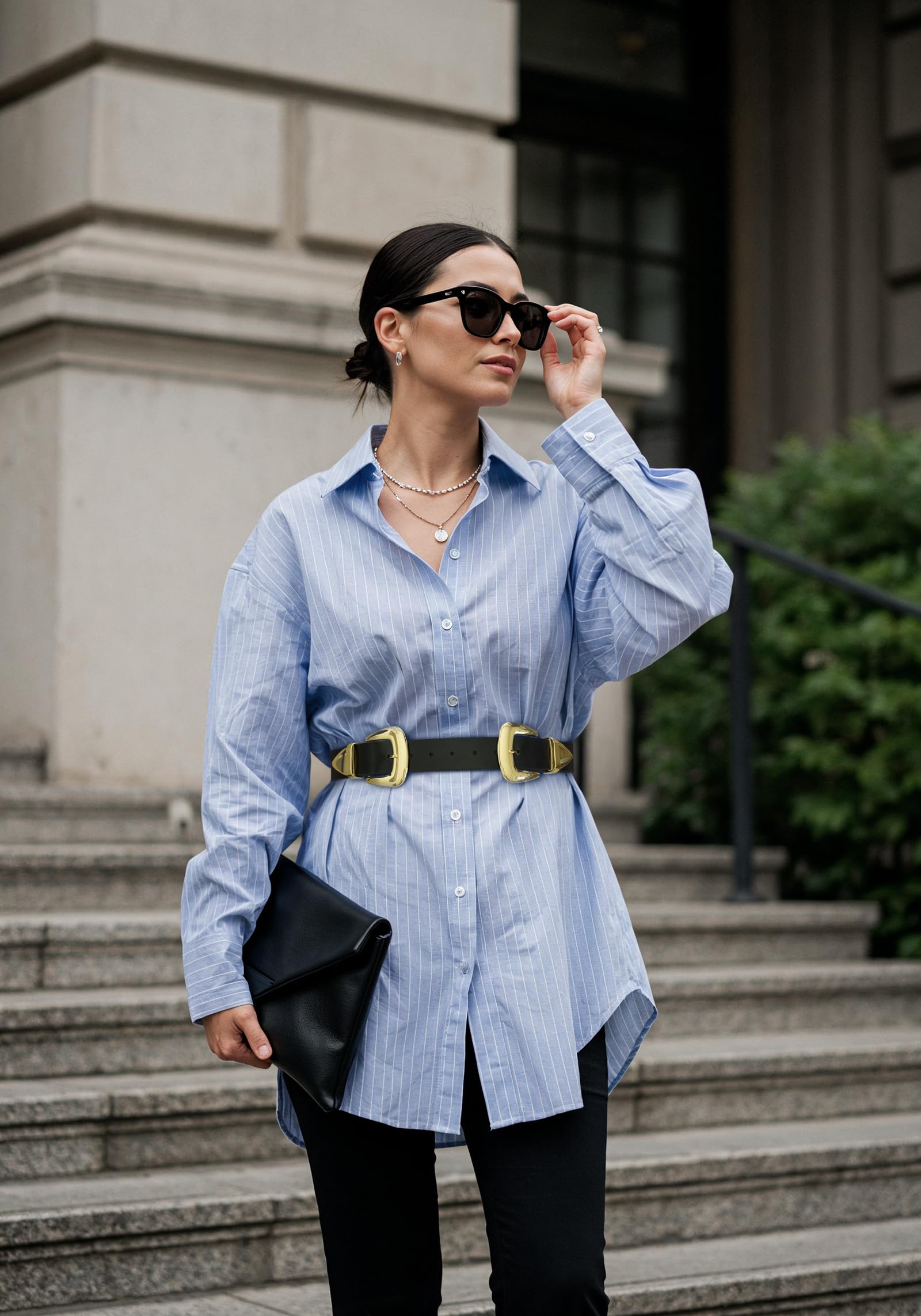 Double Buckle Western Waist Belt for Women