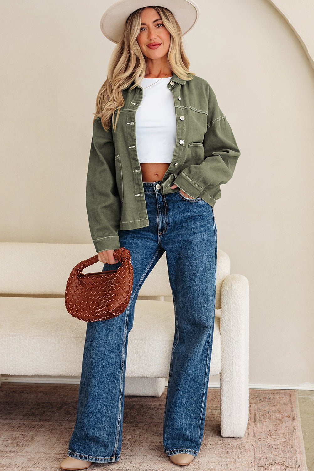 Isabella Collared Front Boyfriend Jacket - Rustic Avenue