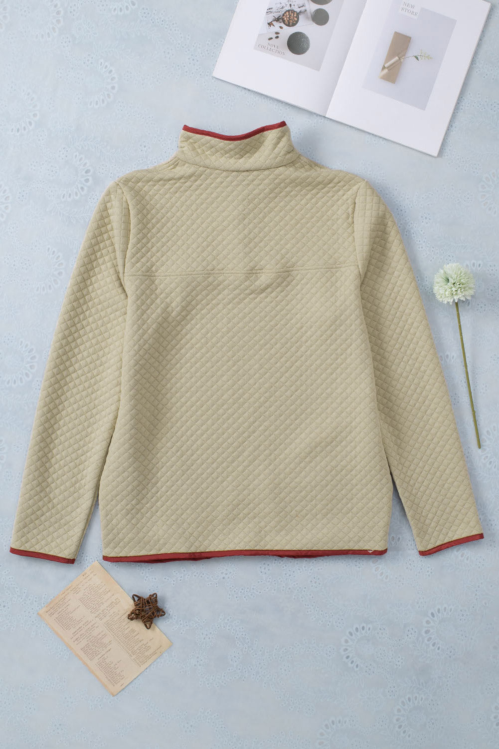 Maisie Binding Snap Geometric Pullover - Rustic Avenue