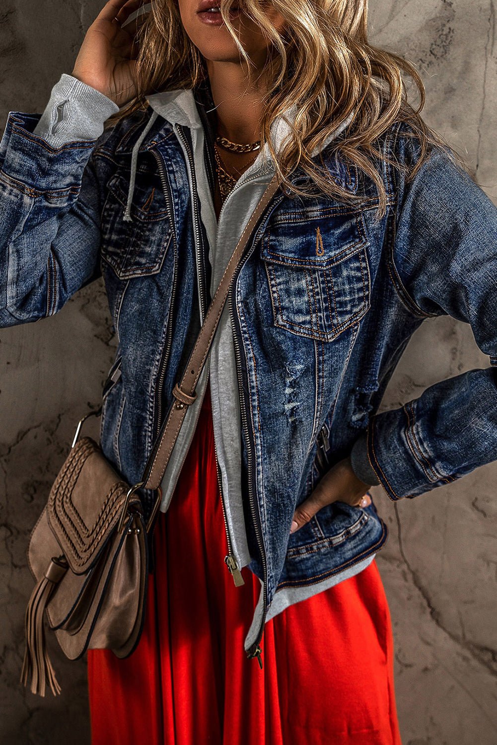 Mia Hooded Zip Up Jacket - Rustic Avenue