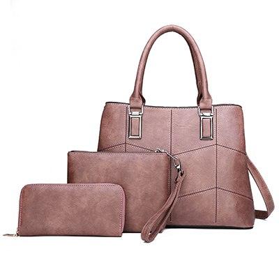 Luxury 3 Piece Leather Tote Set | Genuine Leather Cowgirl Shoulder Bag & Clutch - Rustic Avenue