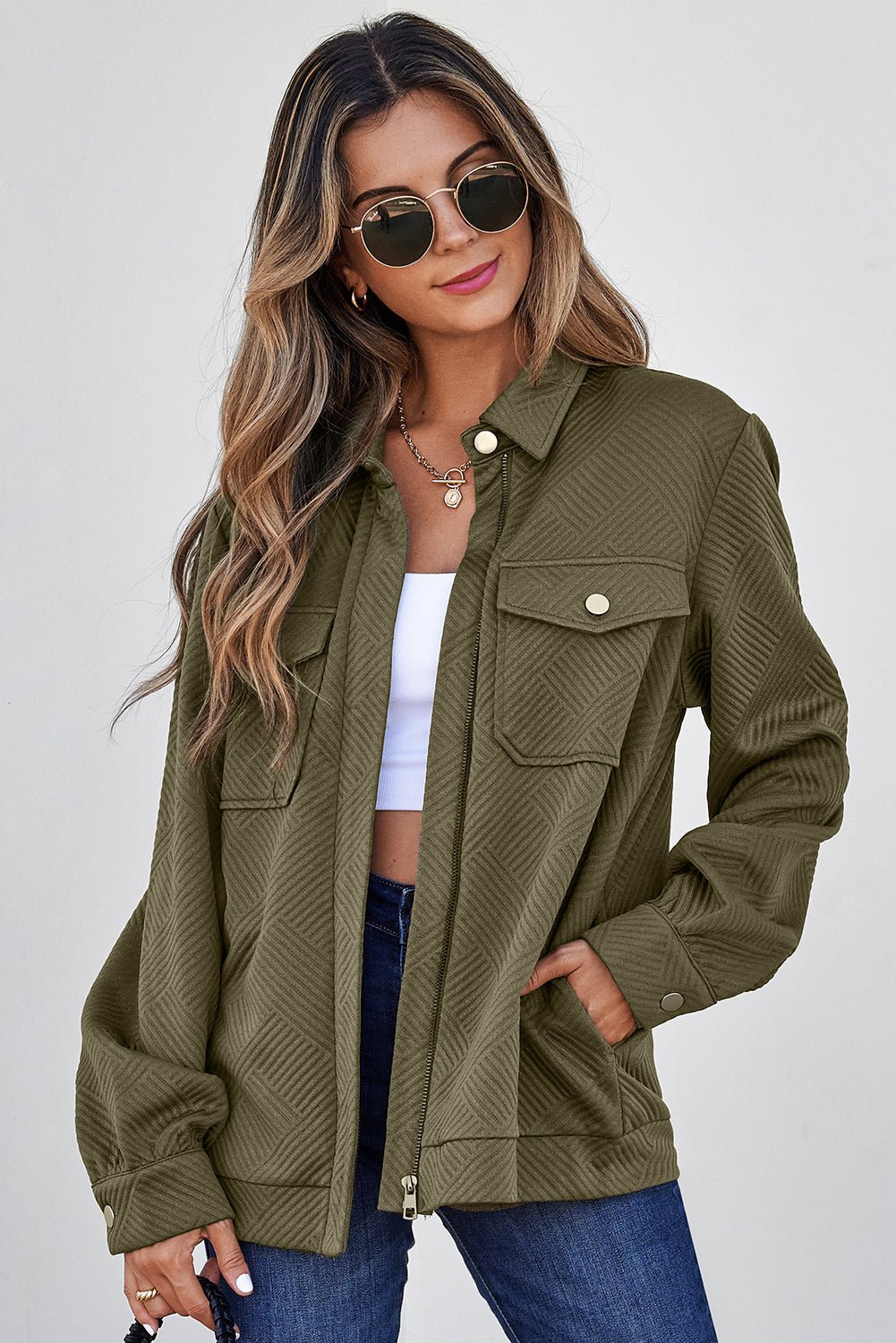 Remi Zip Up Flap Shirt - Rustic Avenue