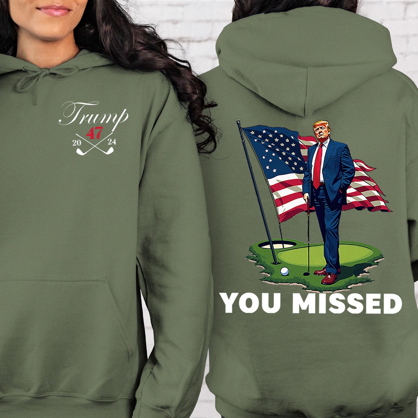 Trump Golf You Missed Shirts | Barstol Golf Trump Tshirts | Republican Nominee Shirts | Republican Political T-shirts | Trump Front & Back Shirt Dark 681853 - GOP - Rustic Avenue