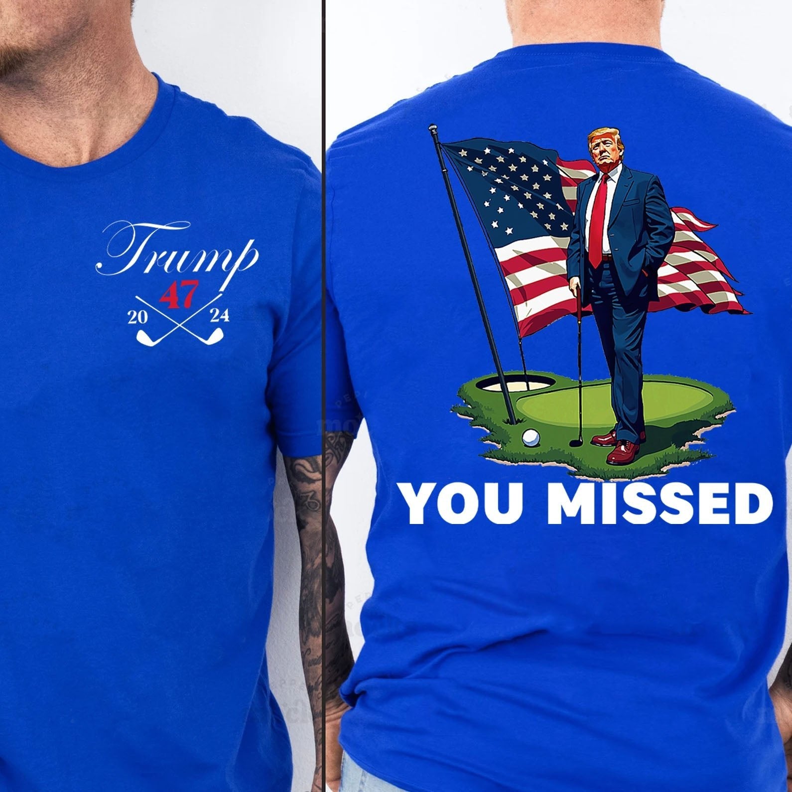 Trump Golf You Missed Shirts | Barstol Golf Trump Tshirts | Republican Nominee Shirts | Republican Political T-shirts | Trump Front & Back Shirt Dark 681853 - GOP - Rustic Avenue