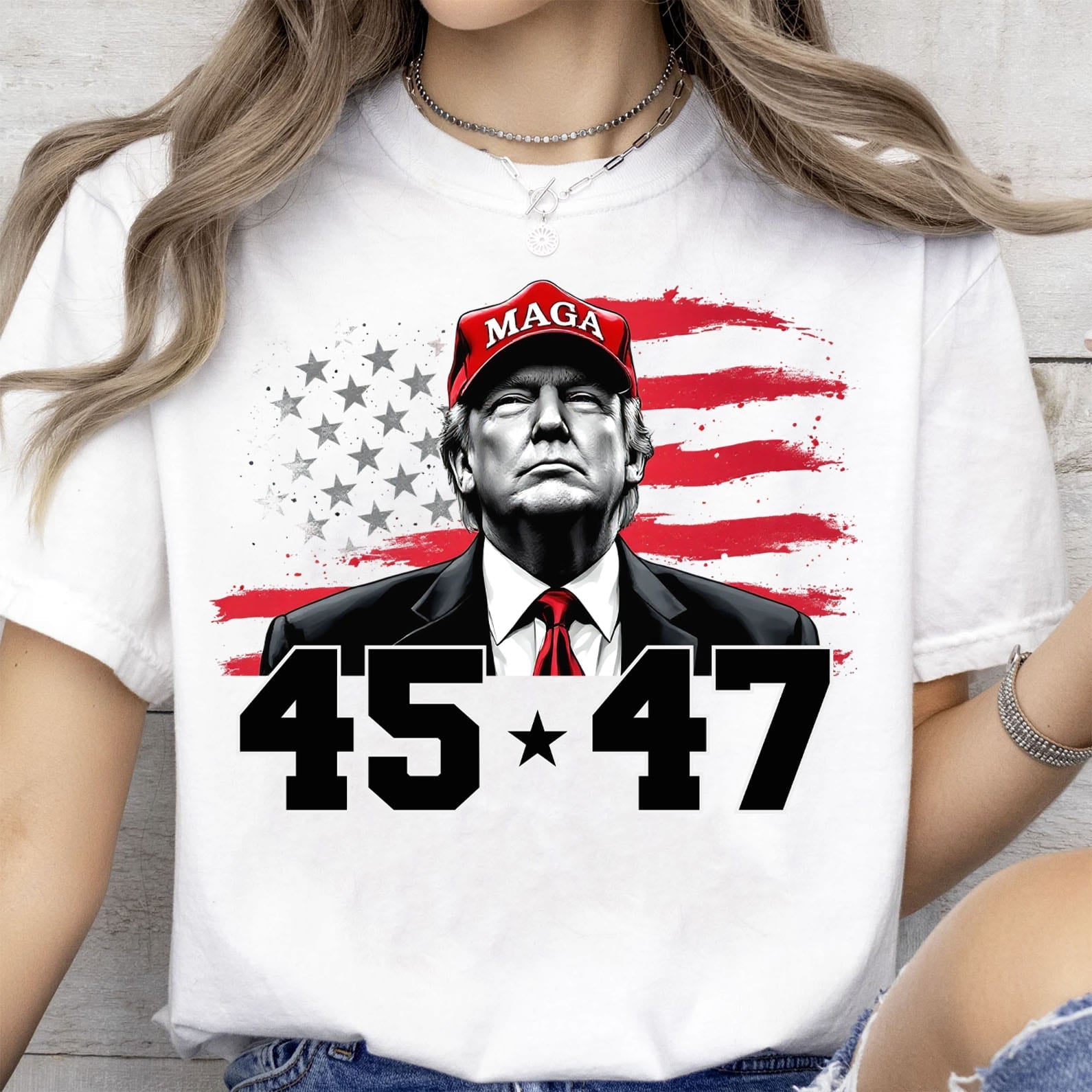 Trump MAGA 45 47 Shirt, President 47th Trump, Trump Patriotic Shirt, Republican Shirt Bright 681981 - GOP - Rustic Avenue