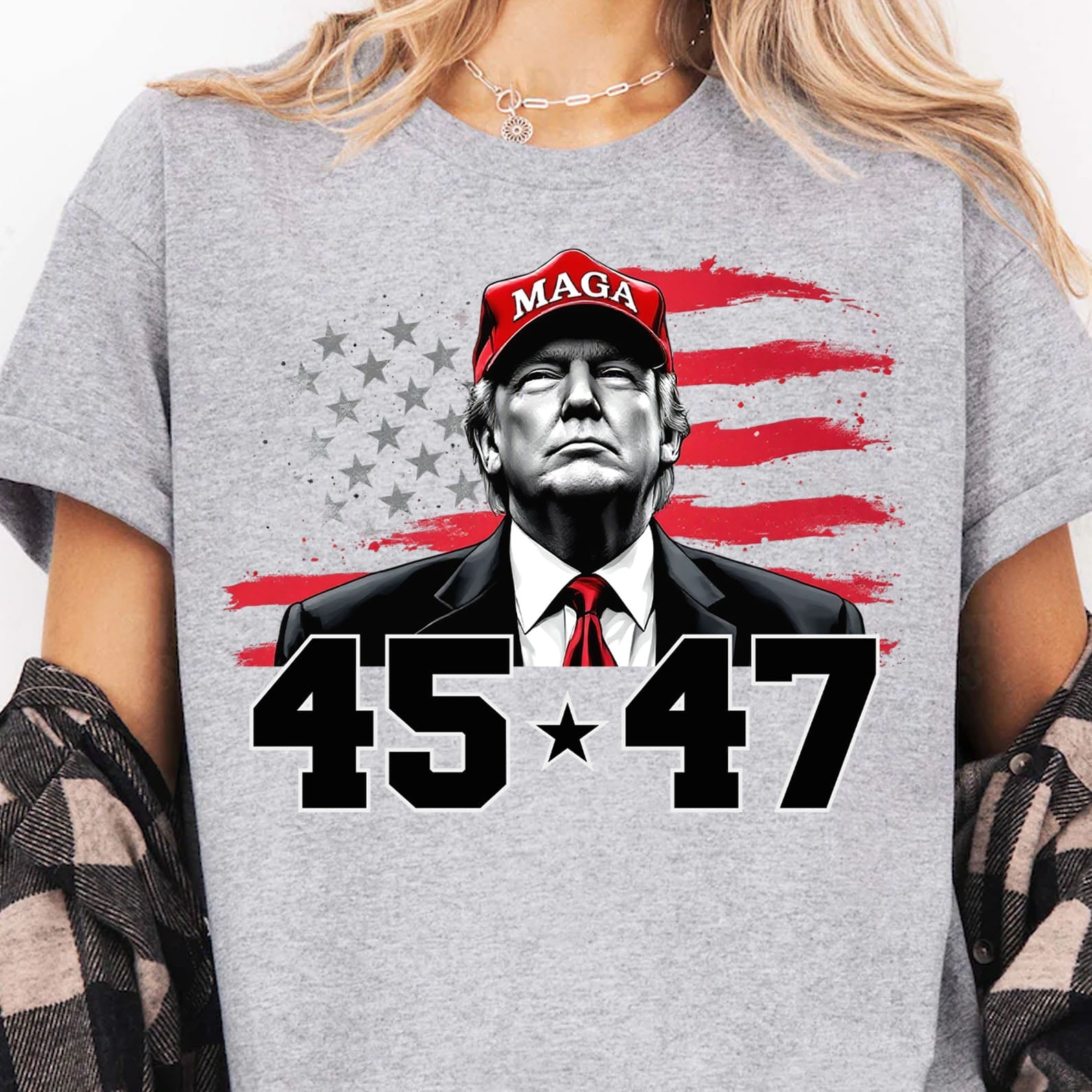 Trump MAGA 45 47 Shirt, President 47th Trump, Trump Patriotic Shirt, Republican Shirt Bright 681981 - GOP - Rustic Avenue