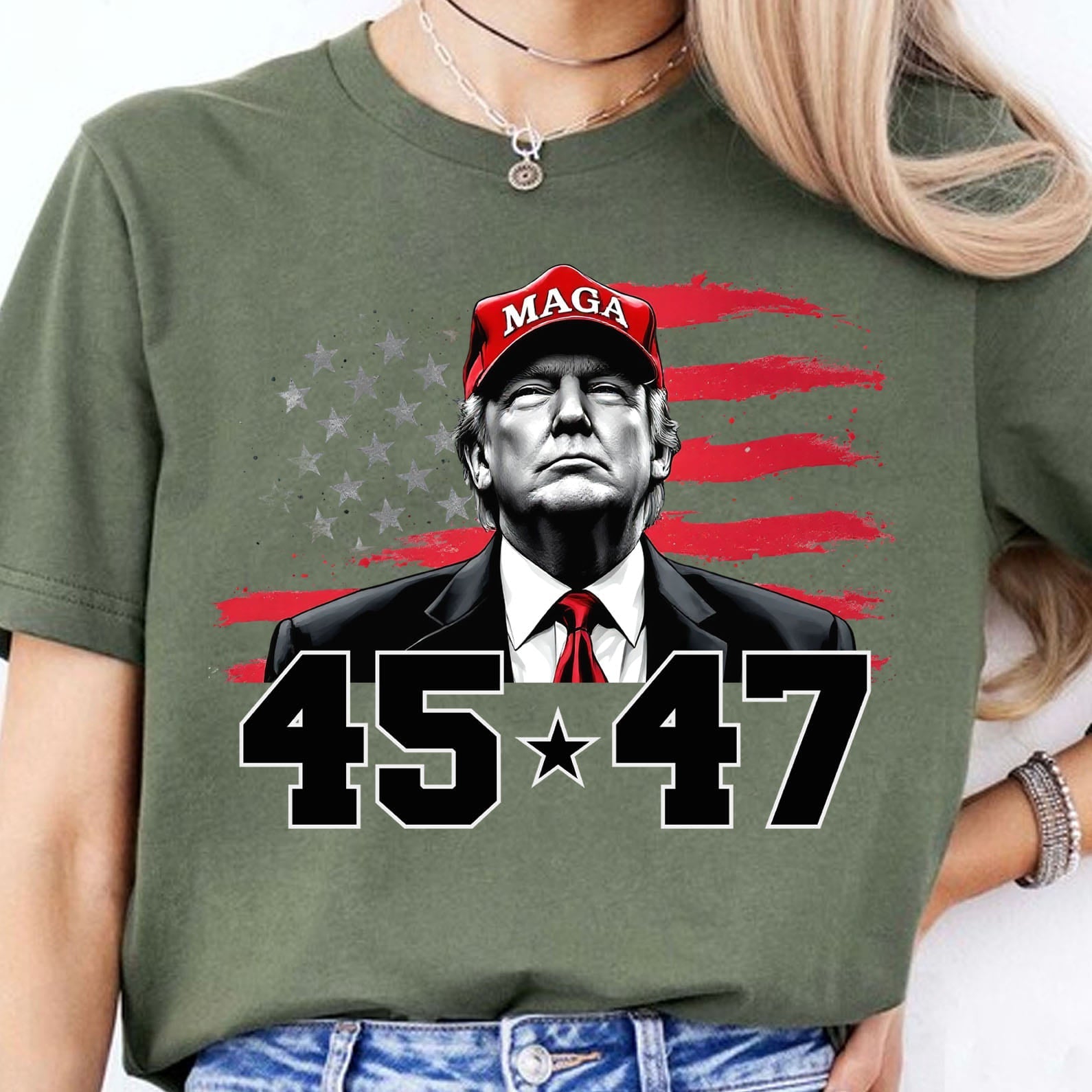 Trump MAGA 45 47 Shirt, President 47th Trump Shirt, Trump Patriotic Shirt, Republican Dark Shirt 681981 - GOP - Rustic Avenue