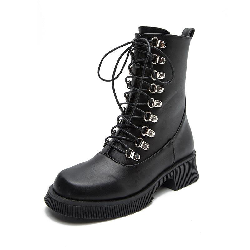 Black Knight Lace - Up Boots - Rustic Avenue