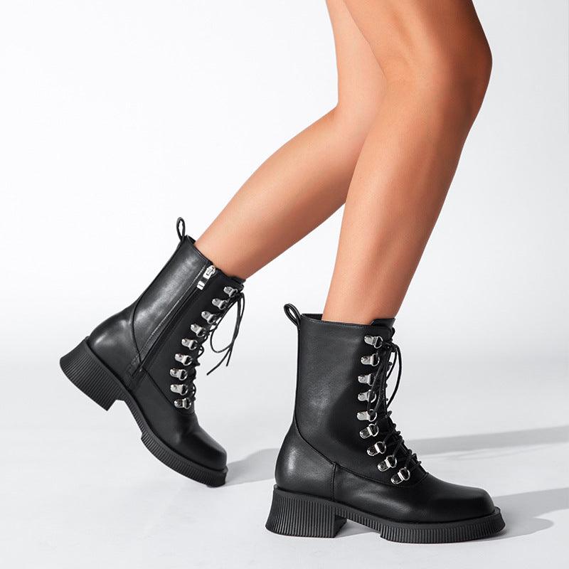 Black Knight Lace - Up Boots - Rustic Avenue