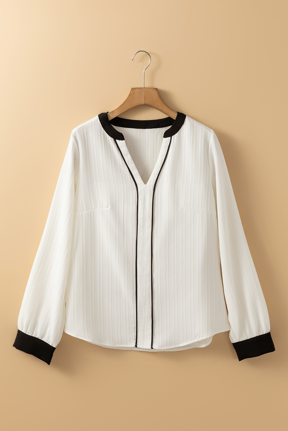 Ramila Textured Colorblock Elegant Blouse - Rustic Avenue