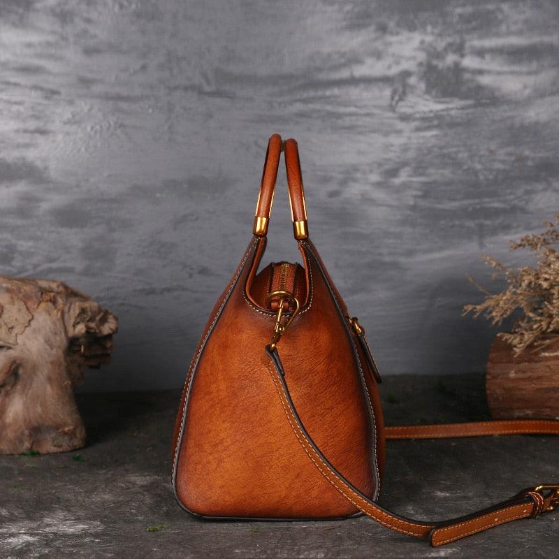 Mandala Embossed Leather Shoulder Bag - Rustic Avenue