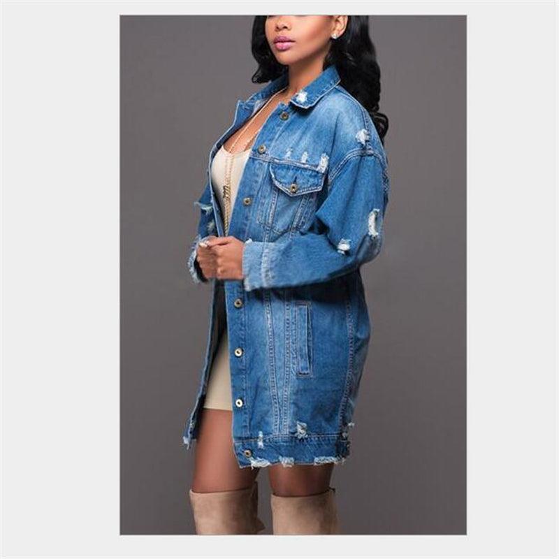 Cowgirl Chic Boyfriend Denim Jacket | Distressed & Stylish Western Outerwear - Rustic Avenue