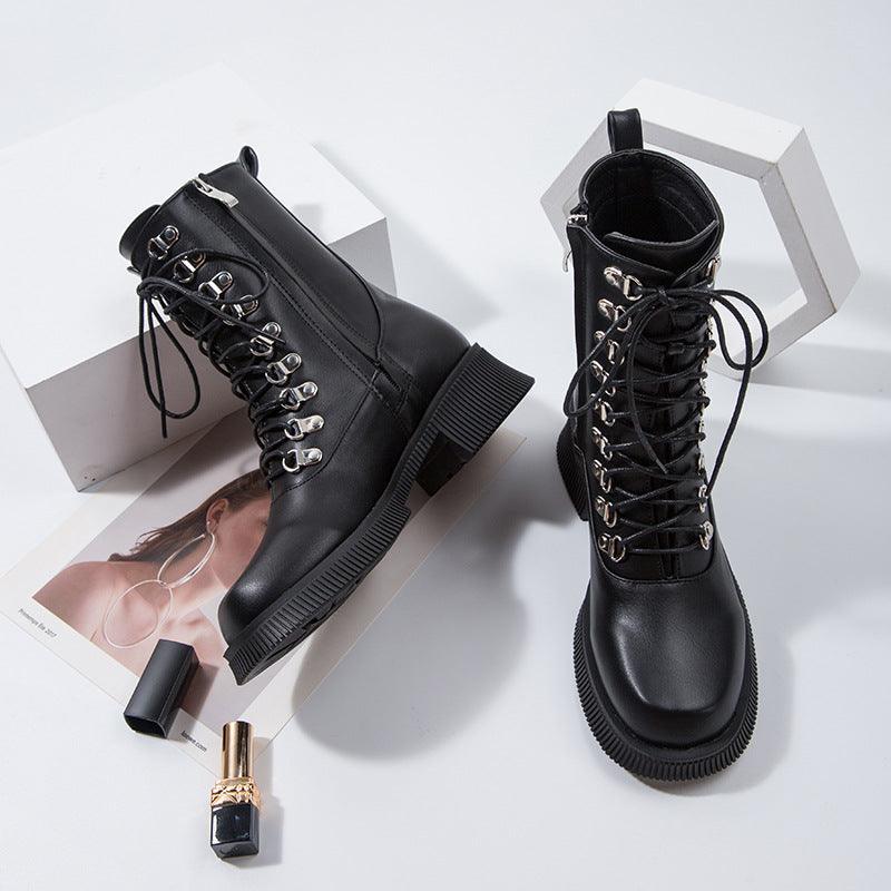 Black Knight Lace - Up Boots - Rustic Avenue