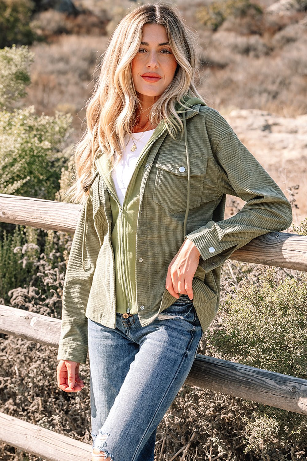 Undine Knit Textured Hooded Jacket - Rustic Avenue