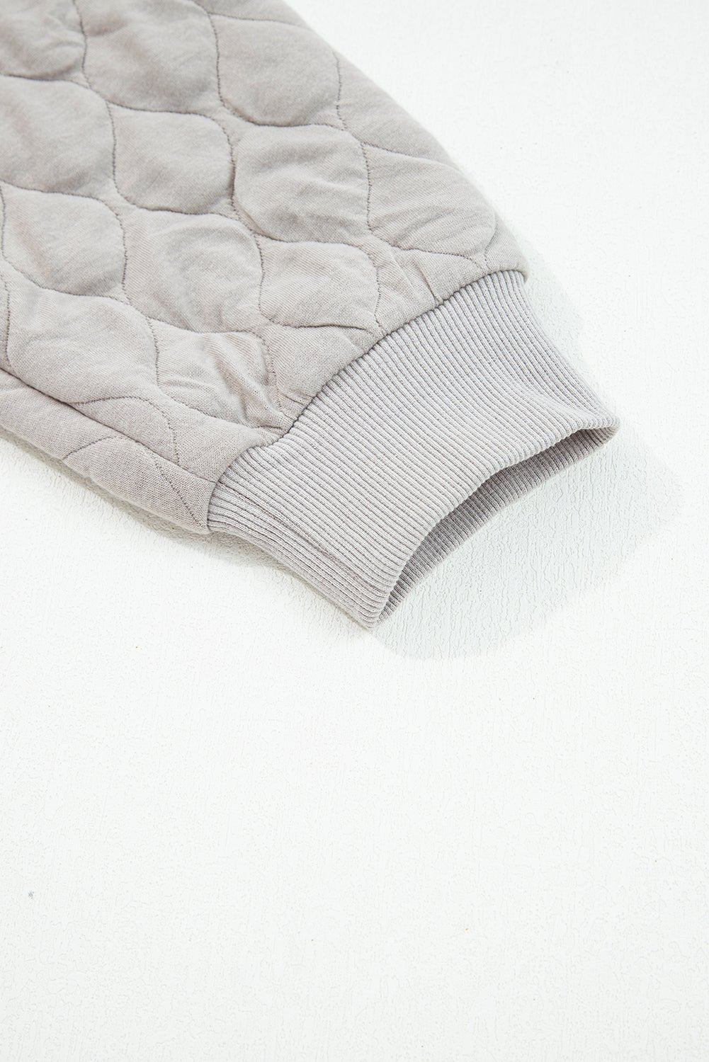 Gray Quilted Quarter Zip Plus Size Hoodie - Rustic Avenue