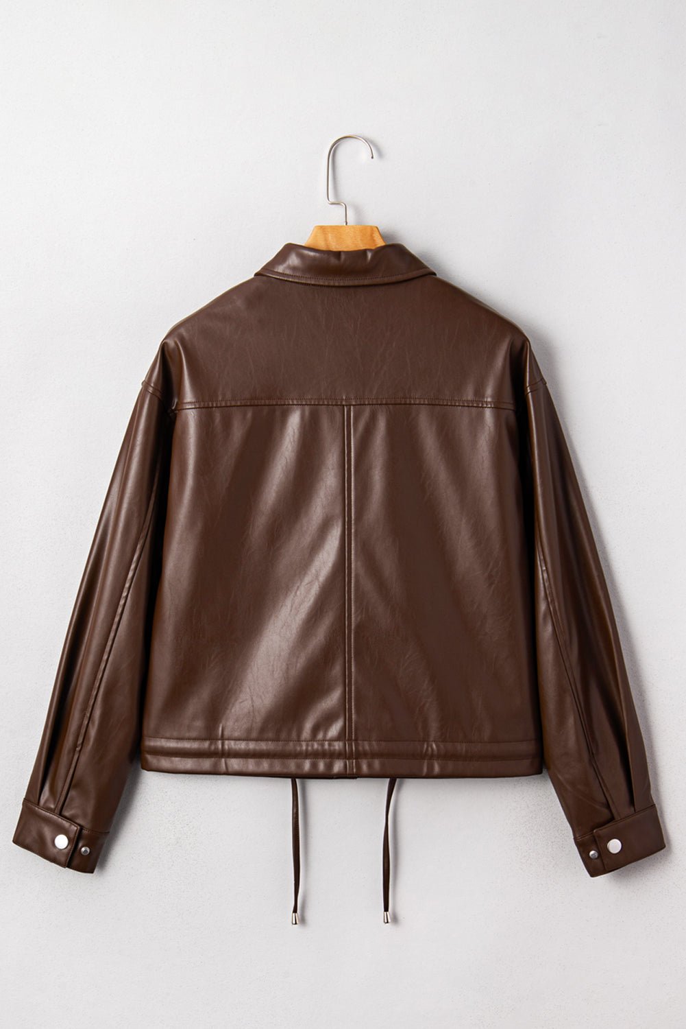Mila Drawstring Hem Leather Jacket - Rustic Avenue