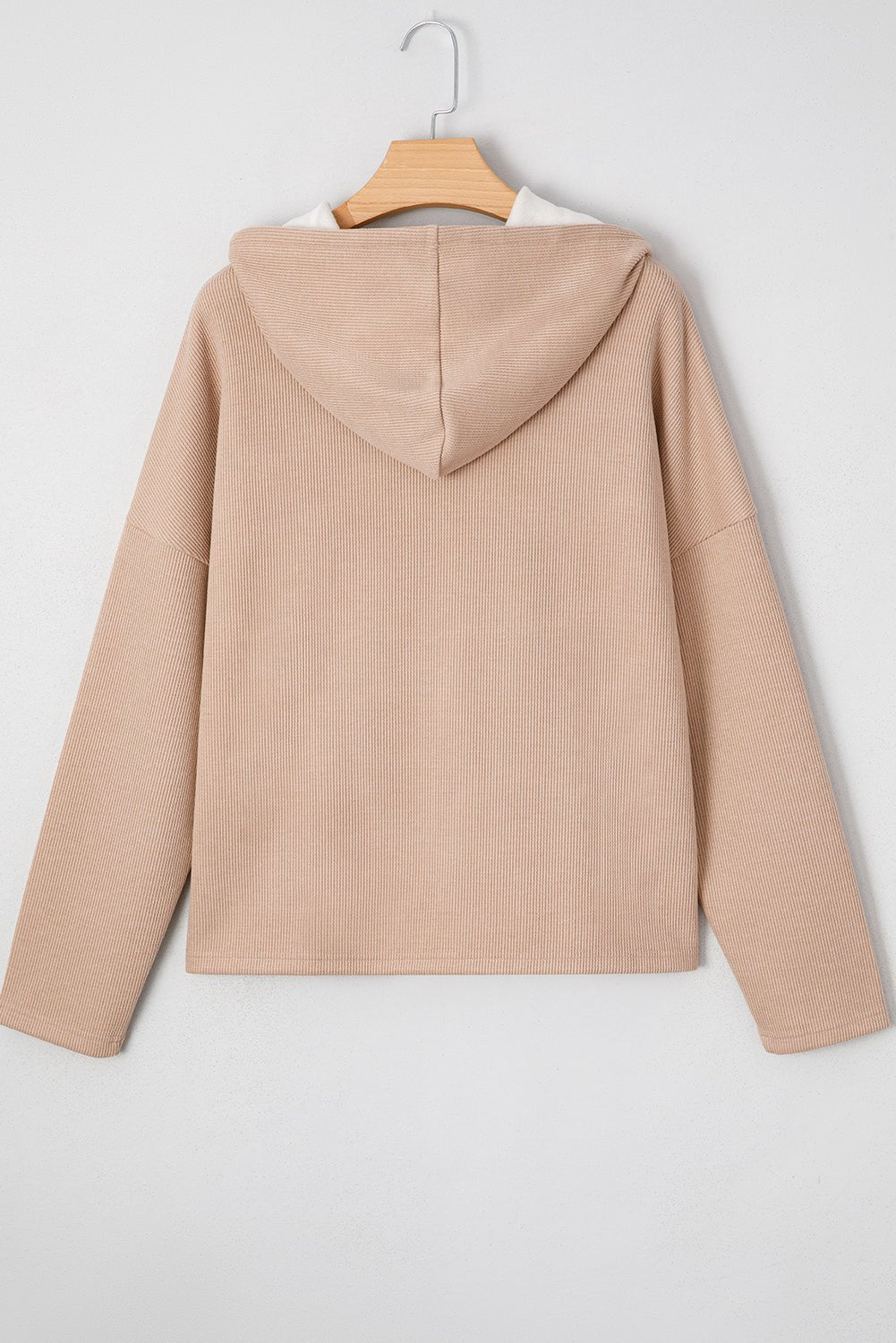Elodie Textured Drawstring Baggy Hoodie - Rustic Avenue