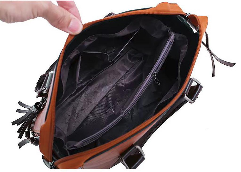 Vintage Leather 4 - Piece Messenger Bag Set | Luxury Leather Tote, Clutch & Wallet Set - Rustic Avenue