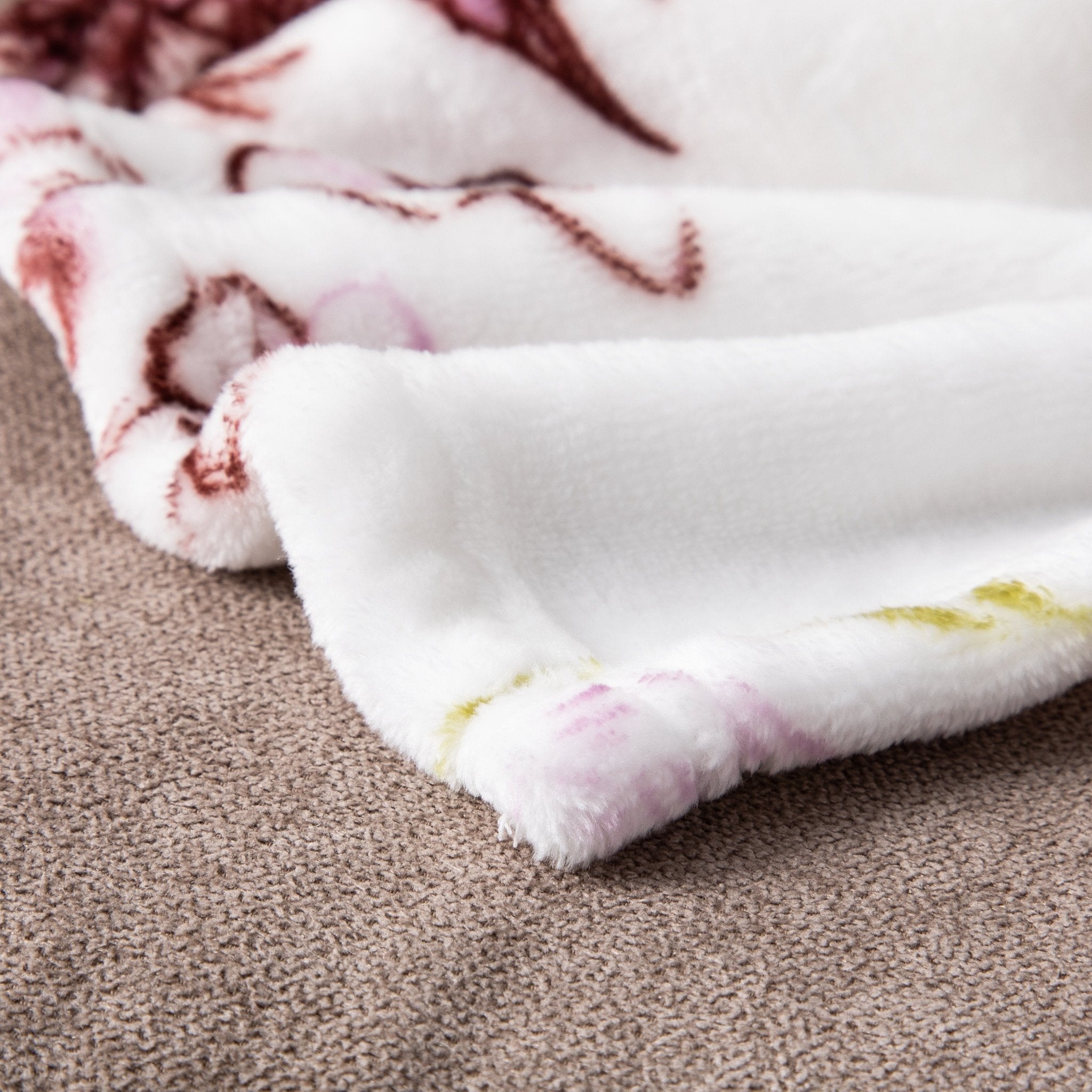 DaDa Bedding Floral Blossoms Spring Cottage Birds Soft Fleece Throw Blanket (XY1010) - Rustic Avenue